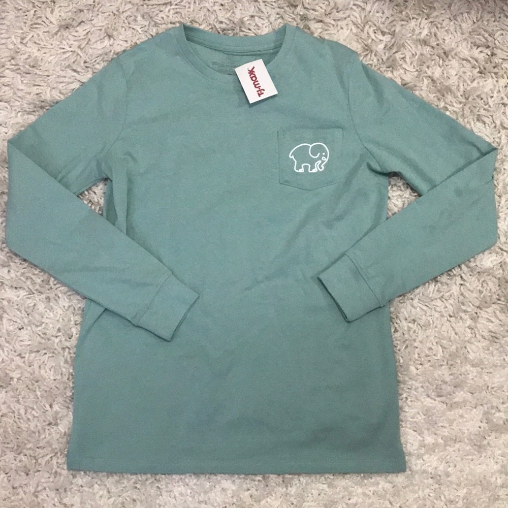 NWT Womens Ivory Ella Turquoise Long Sleeve Tee